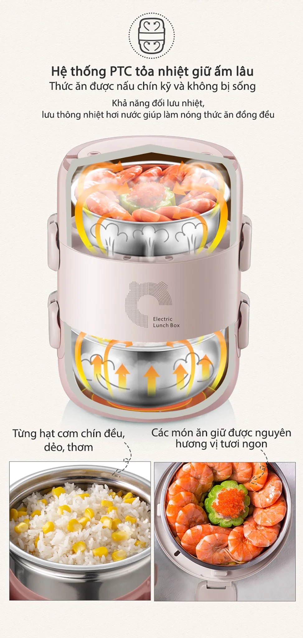 Hộp cơm điện cầm tay đa năng Bear DFH-B20S6