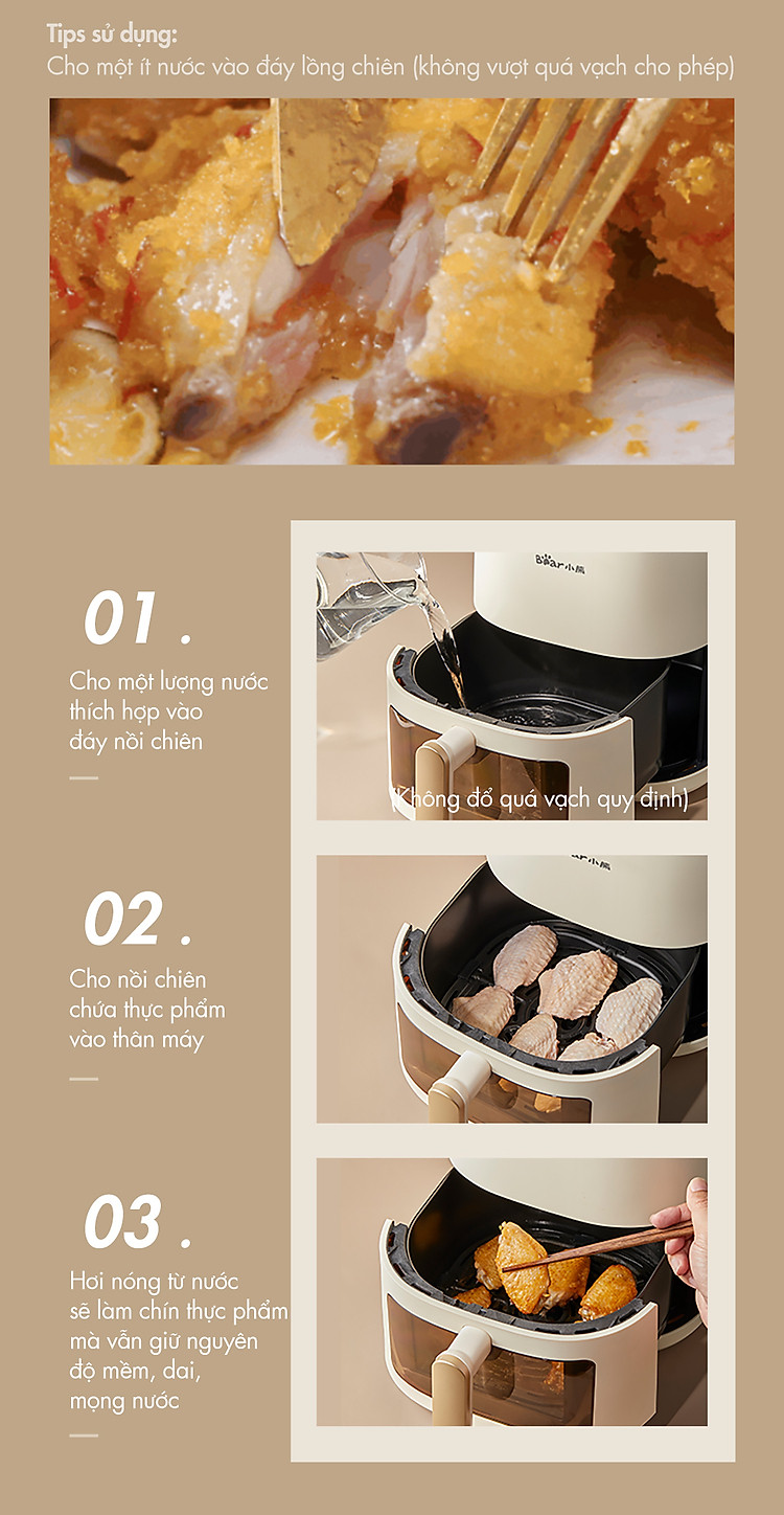 Nồi chiên không dầu Bear QZG-F15E3