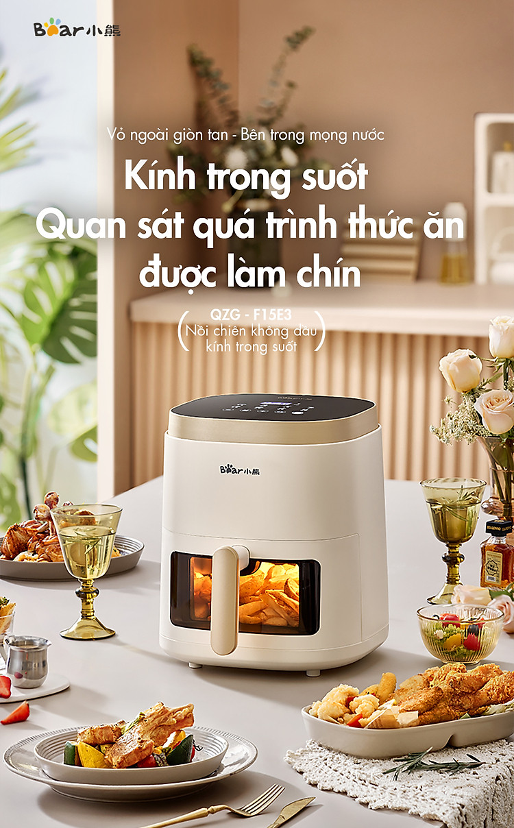 Nồi chiên không dầu Bear QZG-F15E3