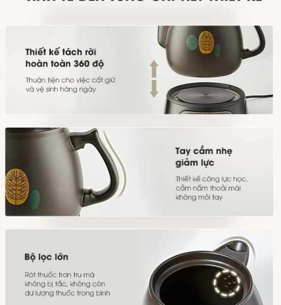 Ấm sắc thuốc Bear SB-AST35