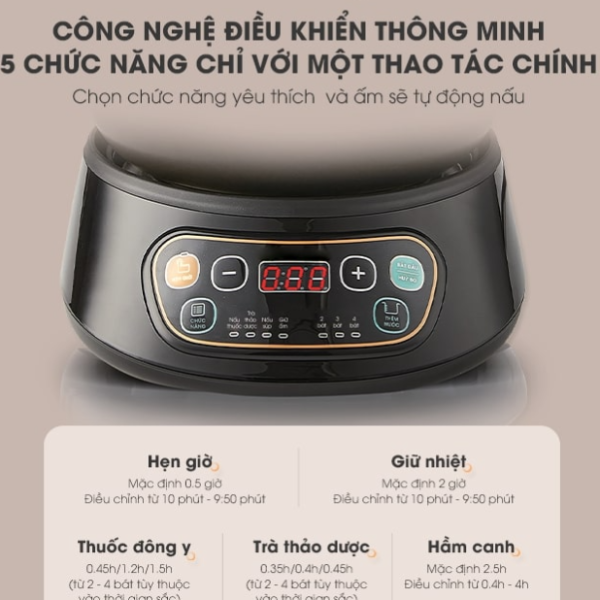 Ấm sắc thuốc Bear SB-AST35